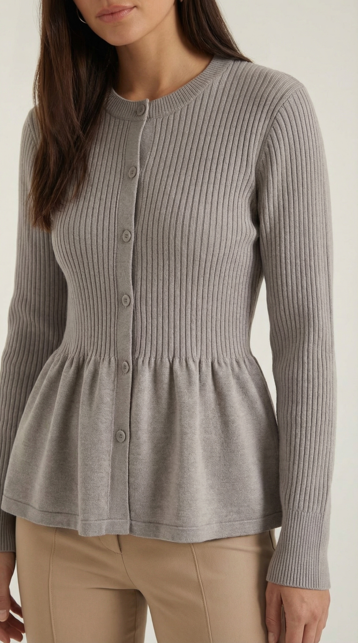 Diana Gerimpelde Knopen Cardigan