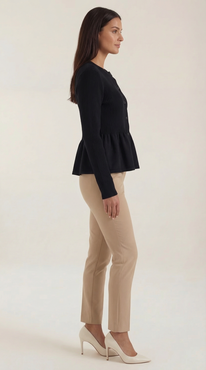 Diana Gerimpelde Knopen Cardigan
