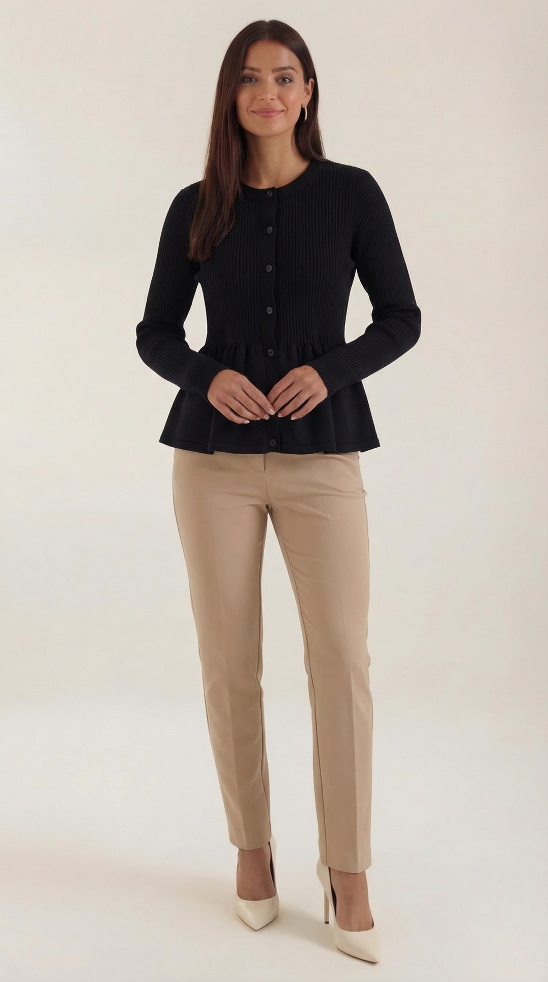 Diana Gerimpelde Knopen Cardigan