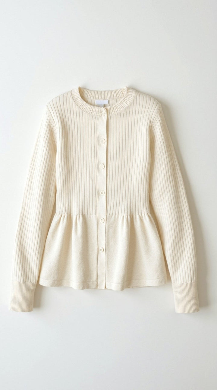 Diana Gerimpelde Knopen Cardigan