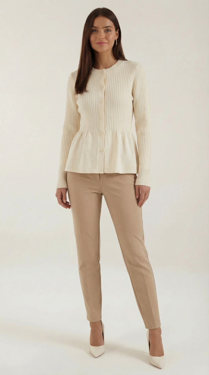 Diana Gerimpelde Knopen Cardigan