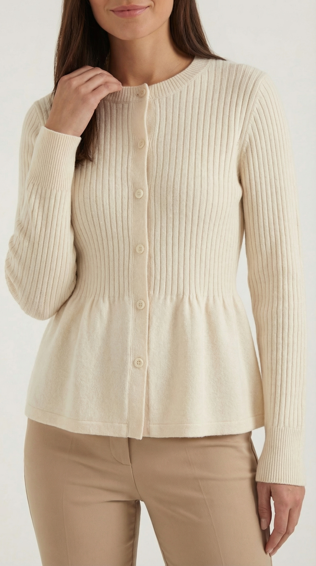Diana Gerimpelde Knopen Cardigan