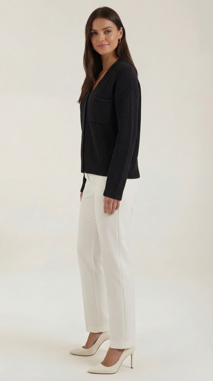 Oversized Franse Katoenen Cardigan