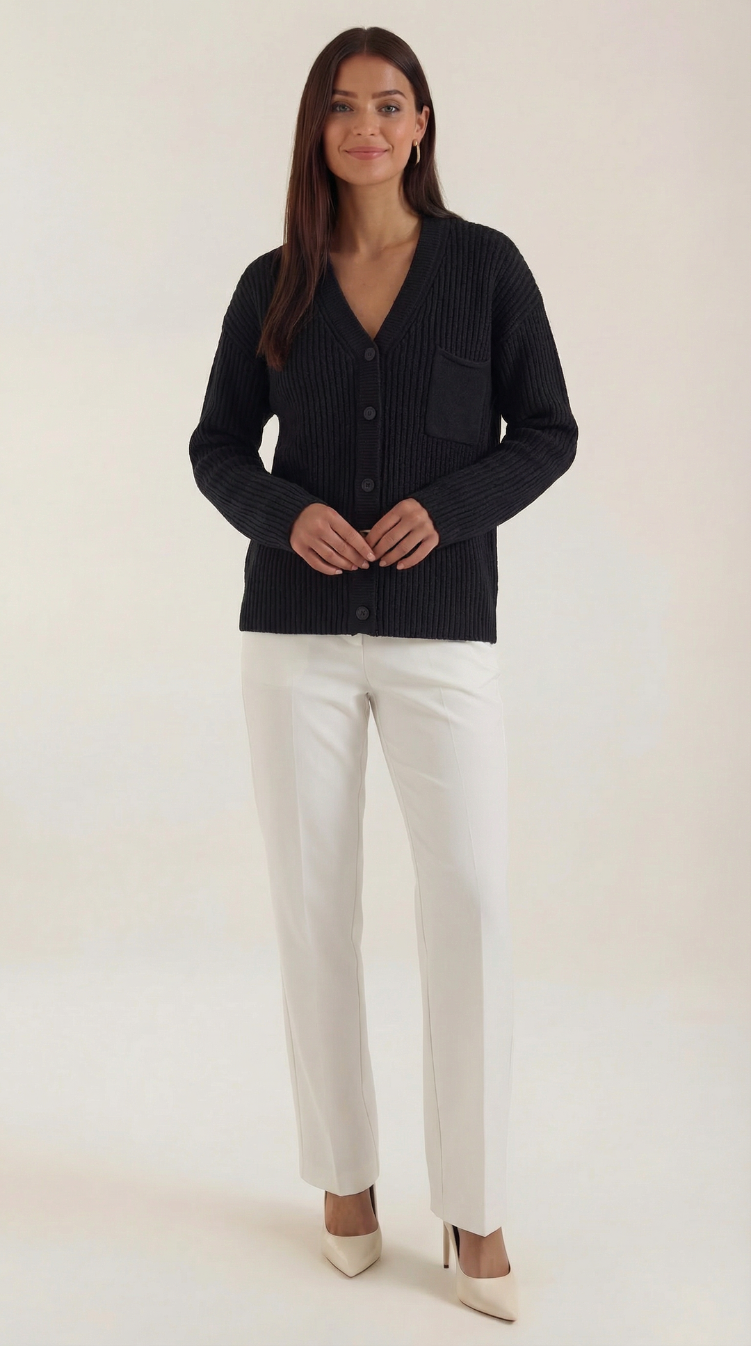 Oversized Franse Katoenen Cardigan