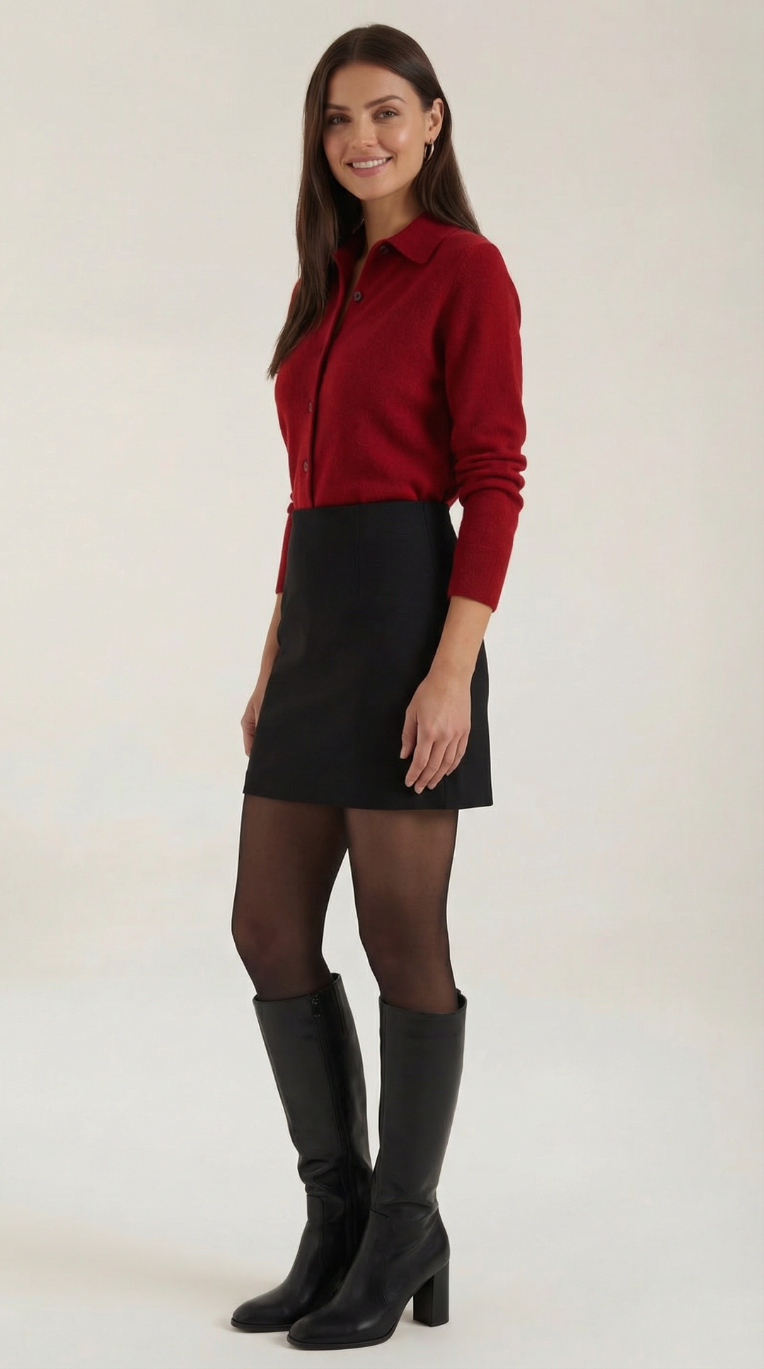 Gladys gebreide cardigan met kraag en knopen