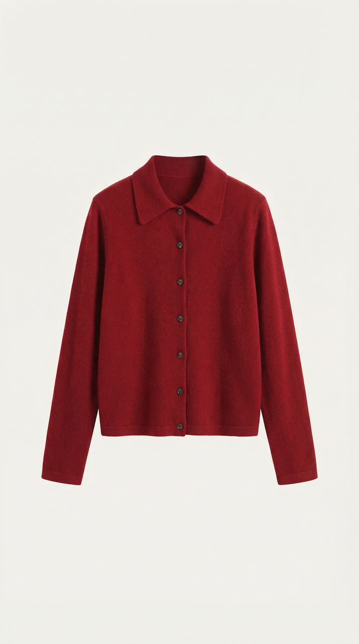 Gladys gebreide cardigan met kraag en knopen