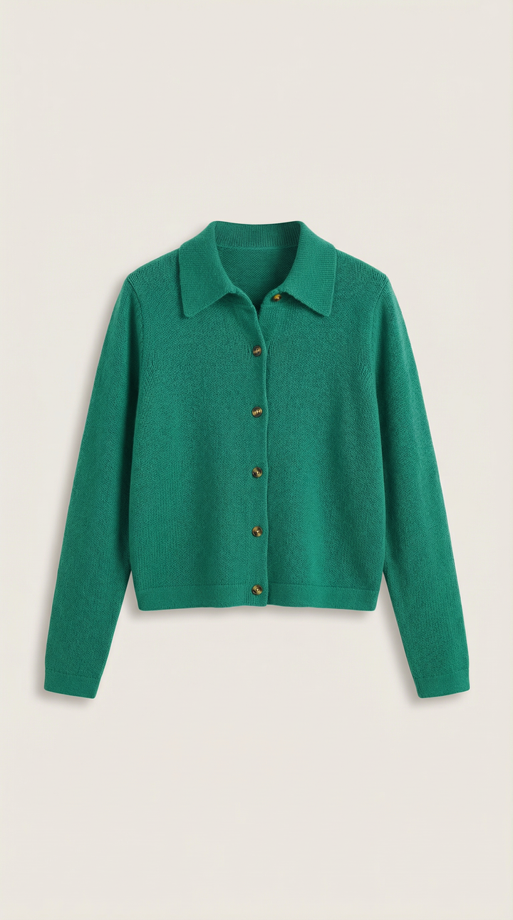 Gladys gebreide cardigan met kraag en knopen