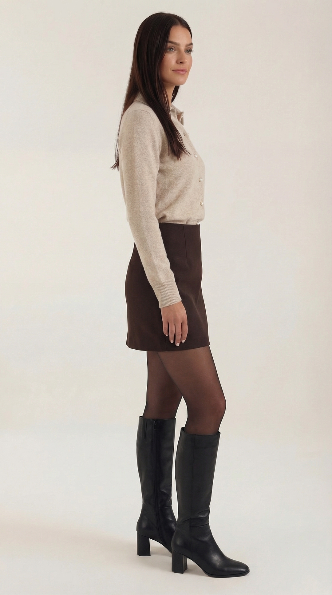 Gladys gebreide cardigan met kraag en knopen