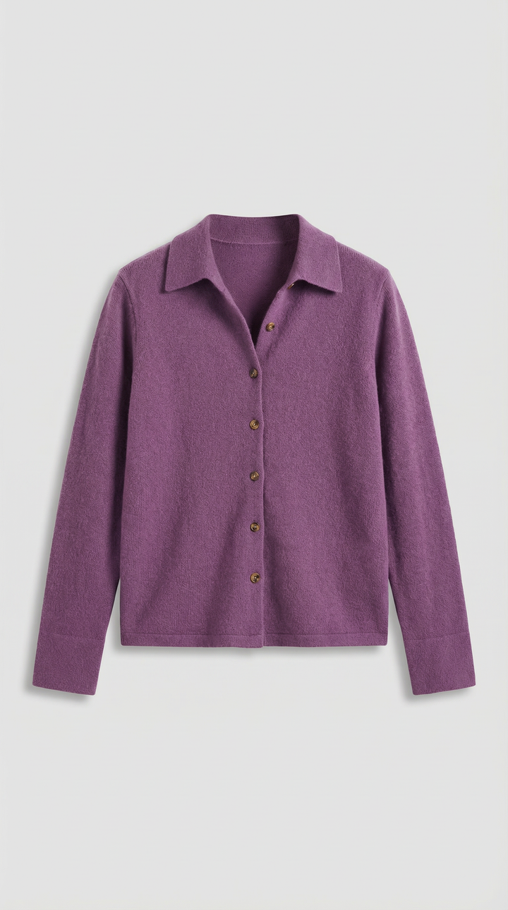 Gladys gebreide cardigan met kraag en knopen