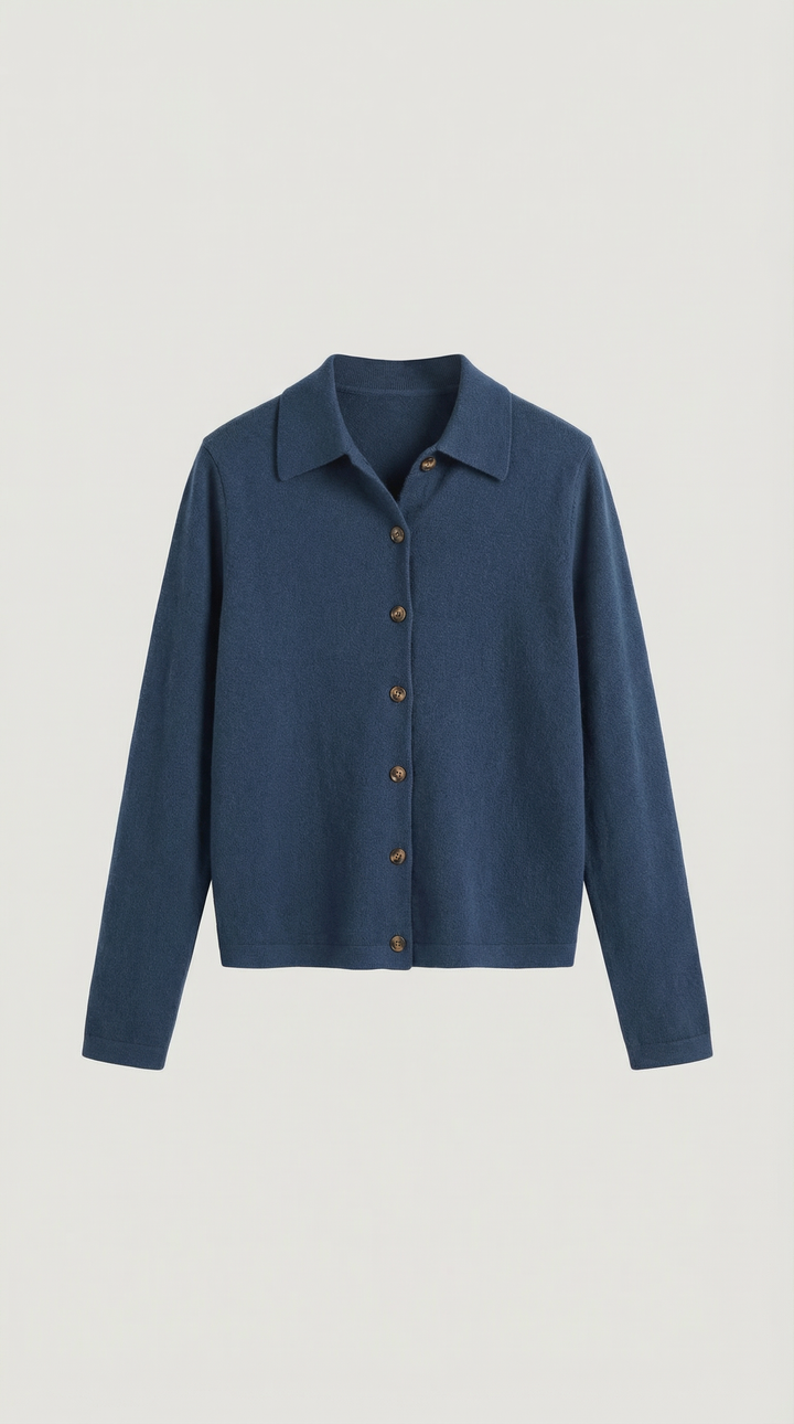 Gladys gebreide cardigan met kraag en knopen