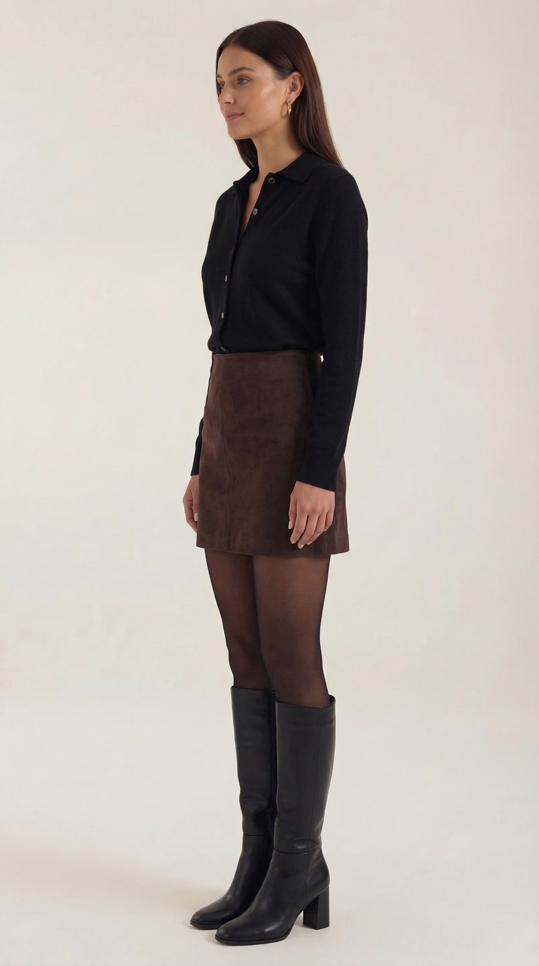 Gladys gebreide cardigan met kraag en knopen