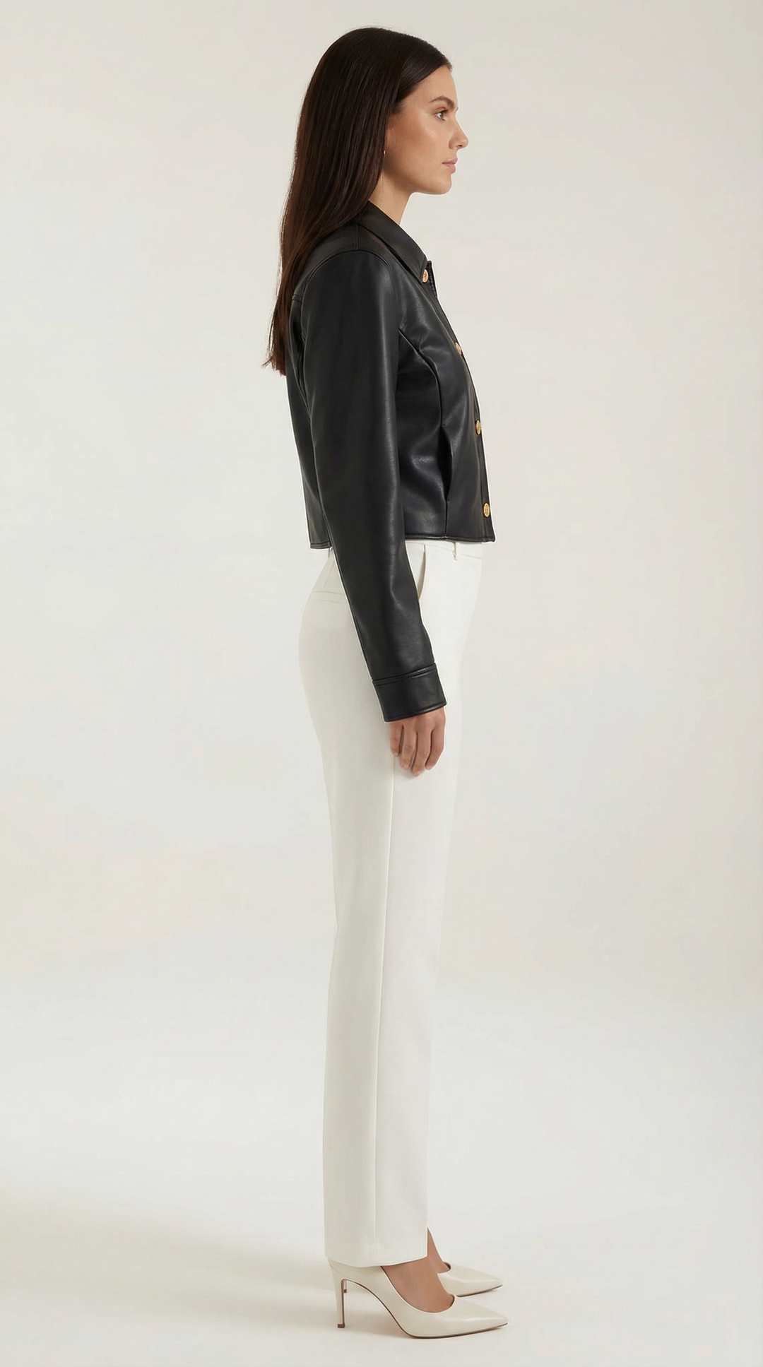Heather Nepleather Cropped Jacket