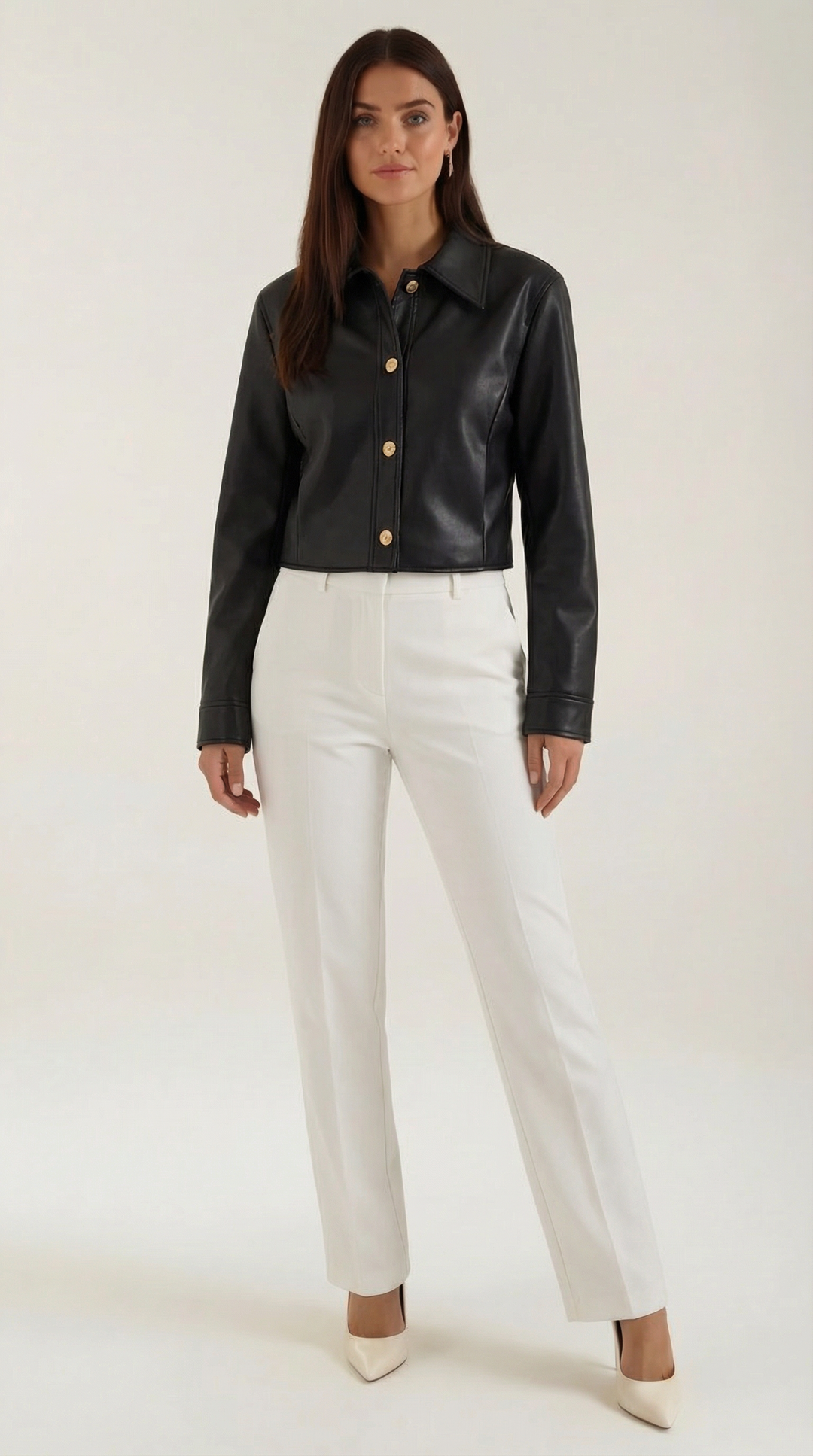 Heather Nepleather Cropped Jacket