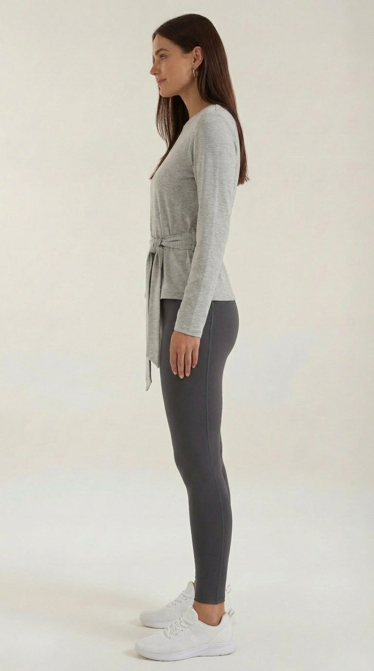 Holly Lange Mouw Knoop Detail Top