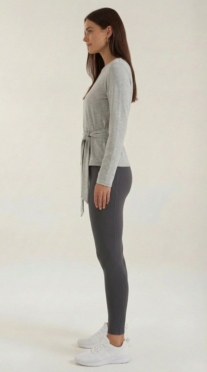 Holly Lange Mouw Knoop Detail Top