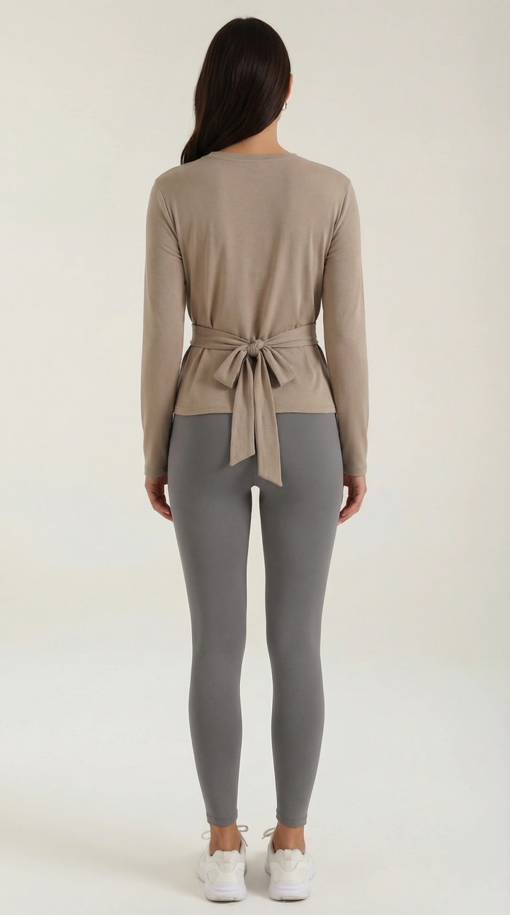 Holly Lange Mouw Knoop Detail Top