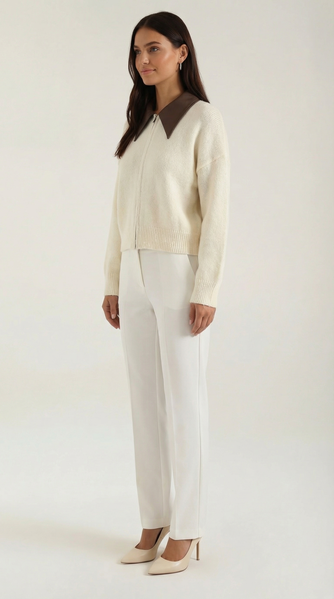 Irene Gebreide Korte Mouwen Polo Shirt