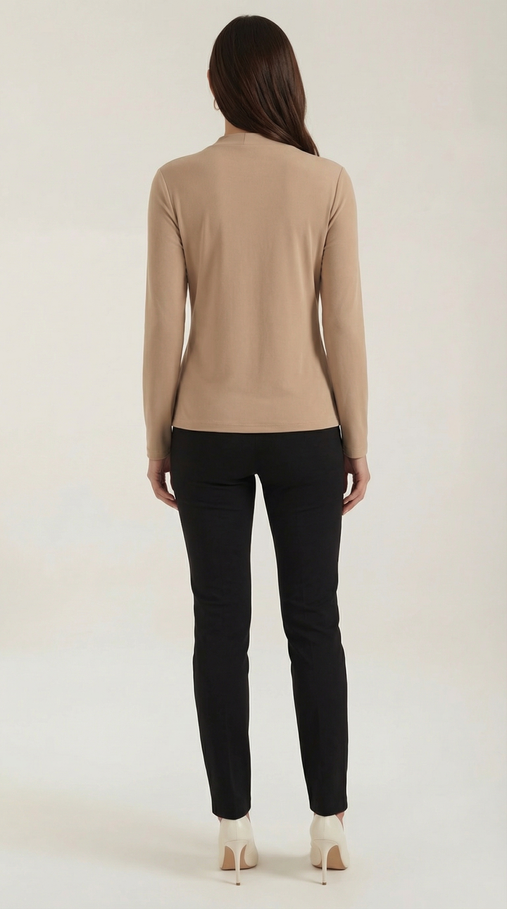 Jamie mock-neck blouse met strik