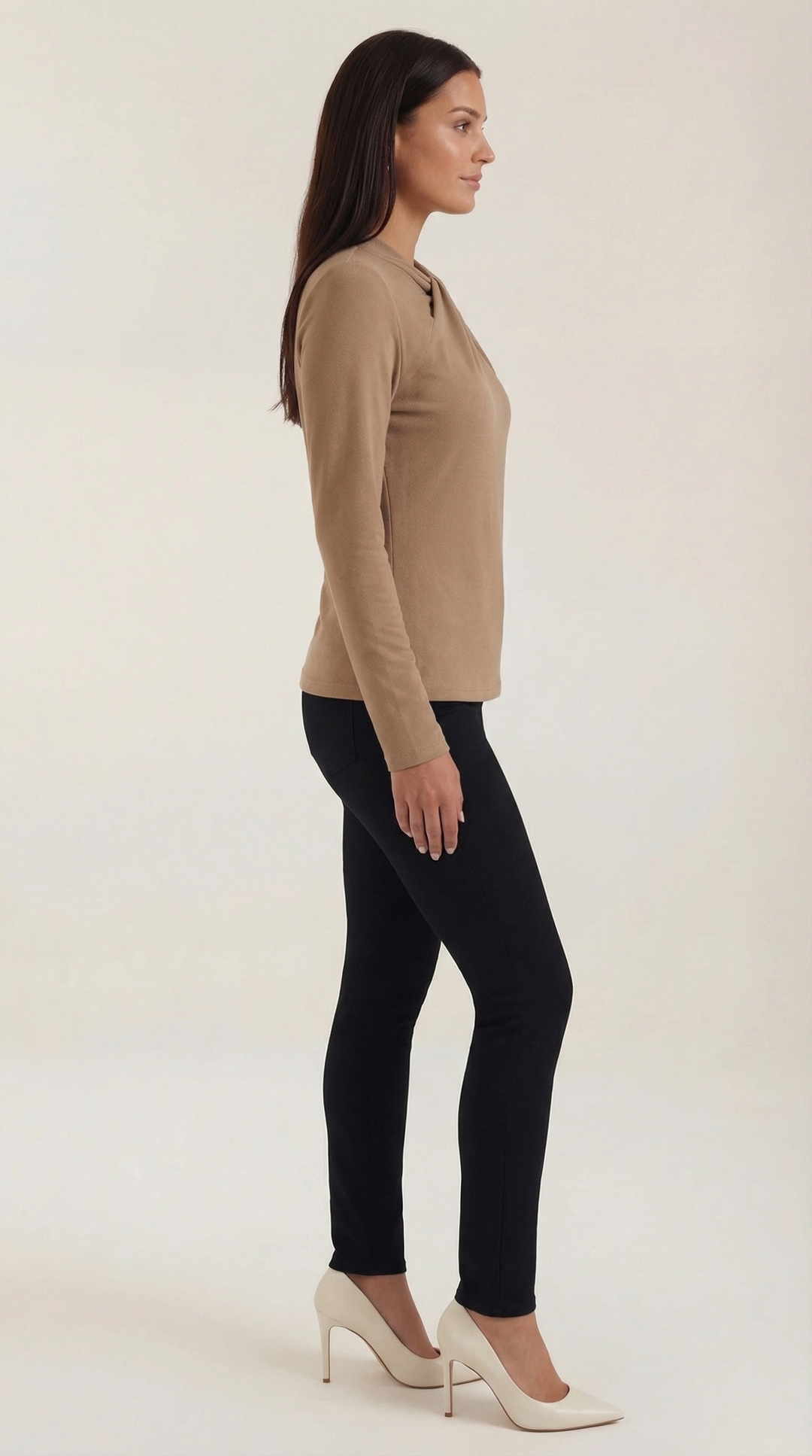 Jamie mock-neck blouse met strik
