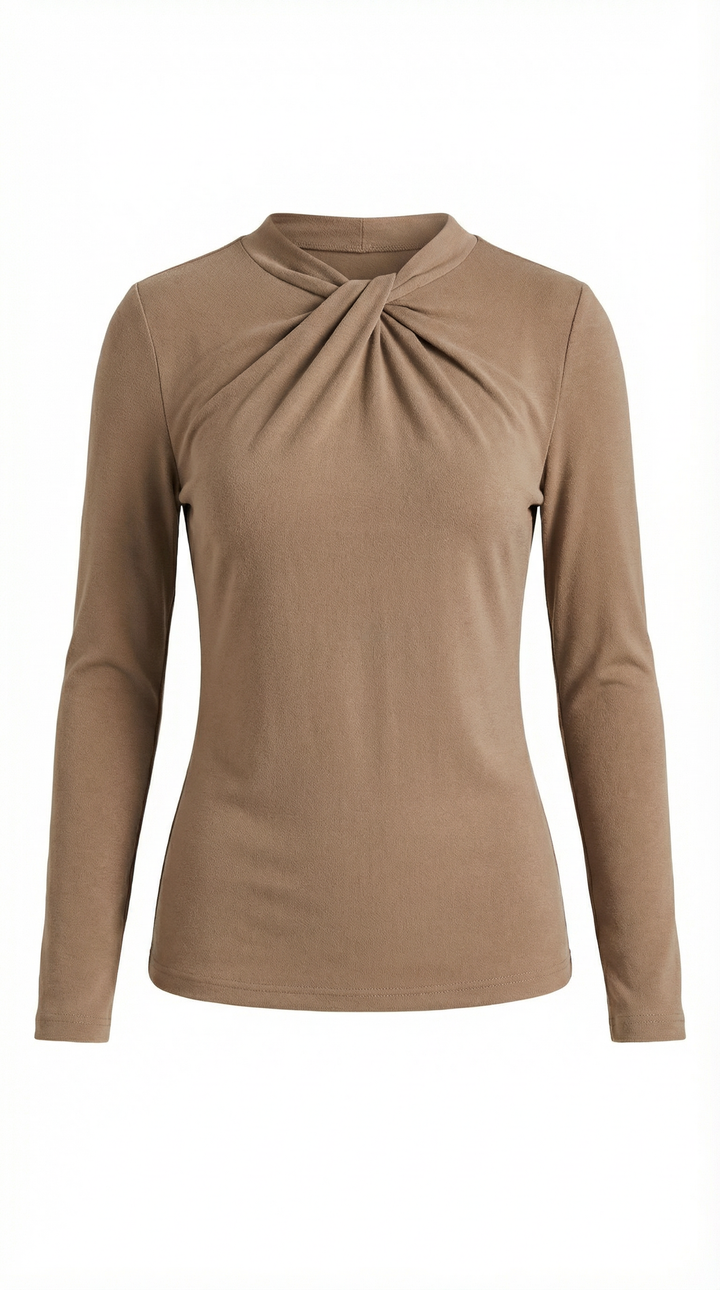 Jamie mock-neck blouse met strik