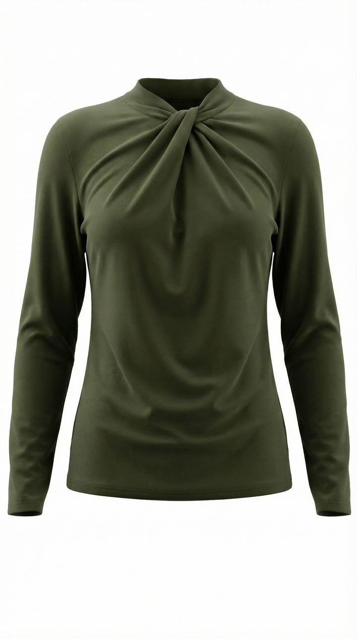Jamie mock-neck blouse met strik