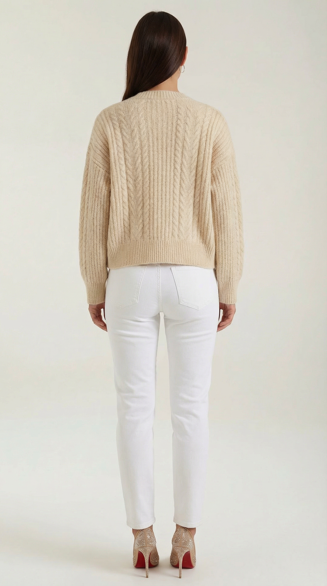 'Janet' Oversized Kabelgebreide Trui