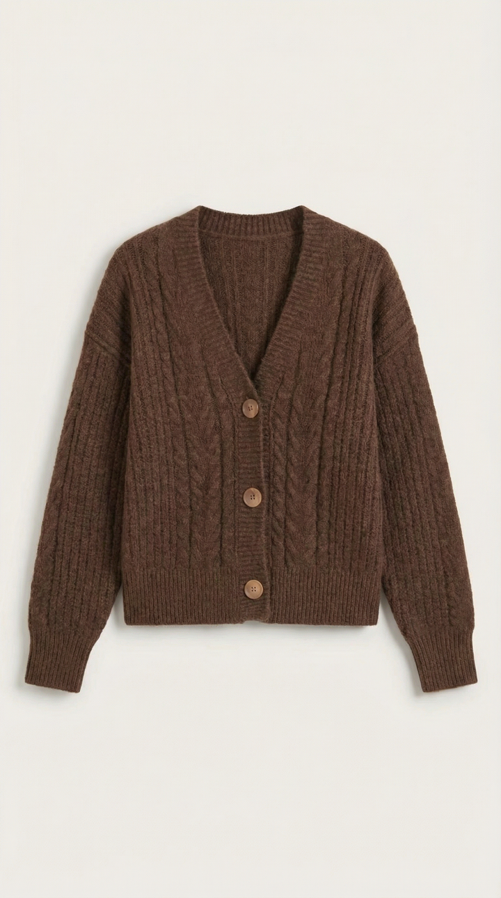 'Janet' Oversized Kabelgebreide Trui