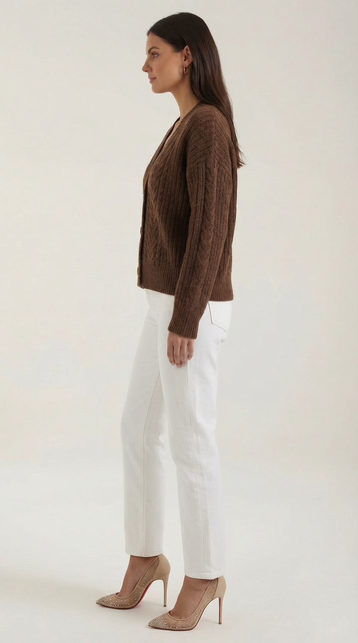 'Janet' Oversized Kabelgebreide Trui
