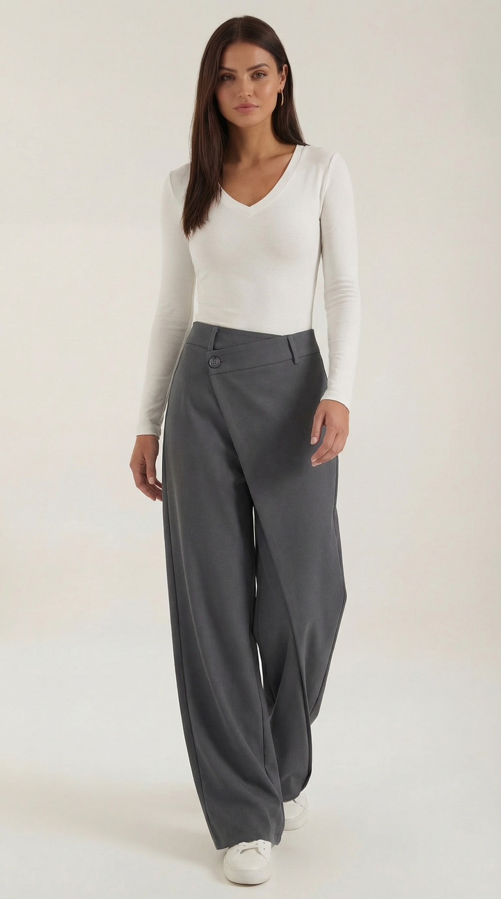 Asymmetrische Denim Broek