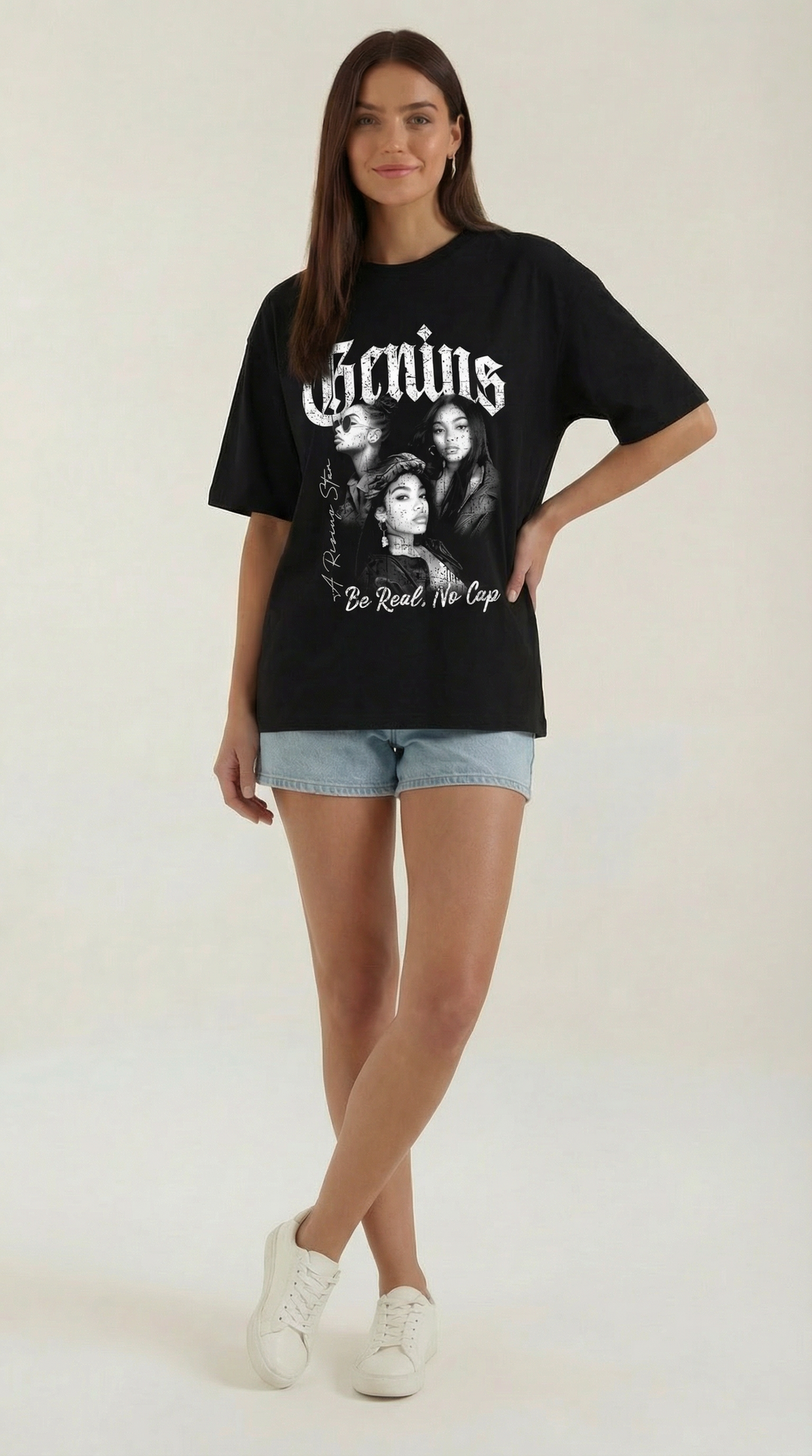 'Jessamine' Oversized T-shirt met Grafisch Ontwerp