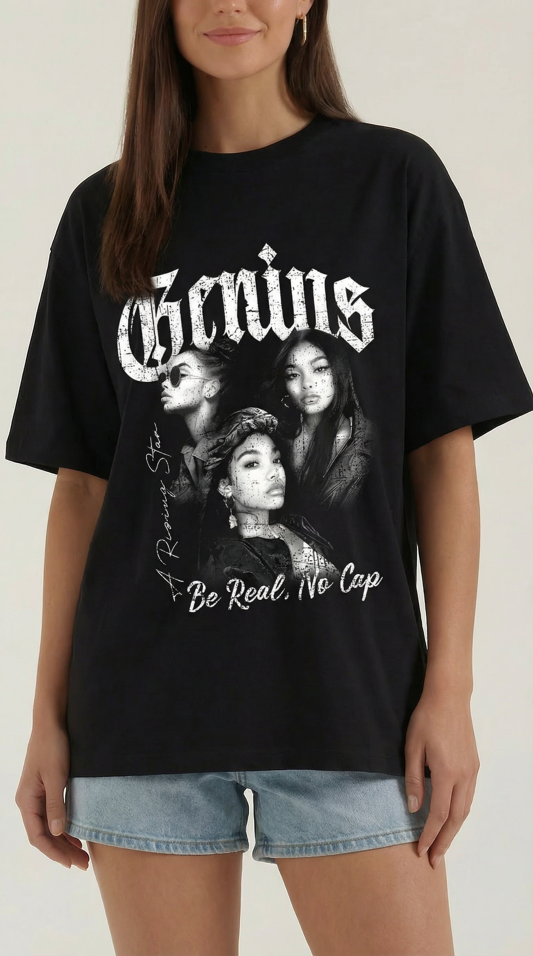 'Jessamine' Oversized T-shirt met Grafisch Ontwerp