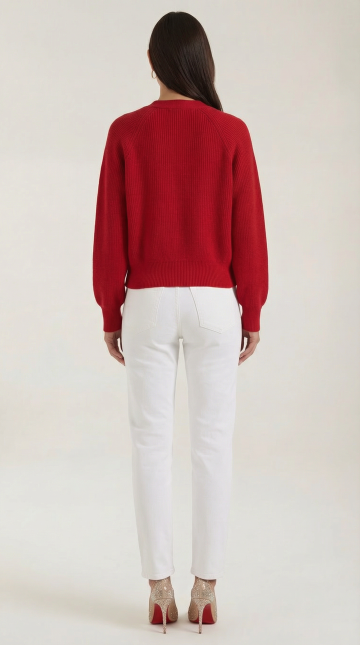 Jessica V-hals knopen cardigan