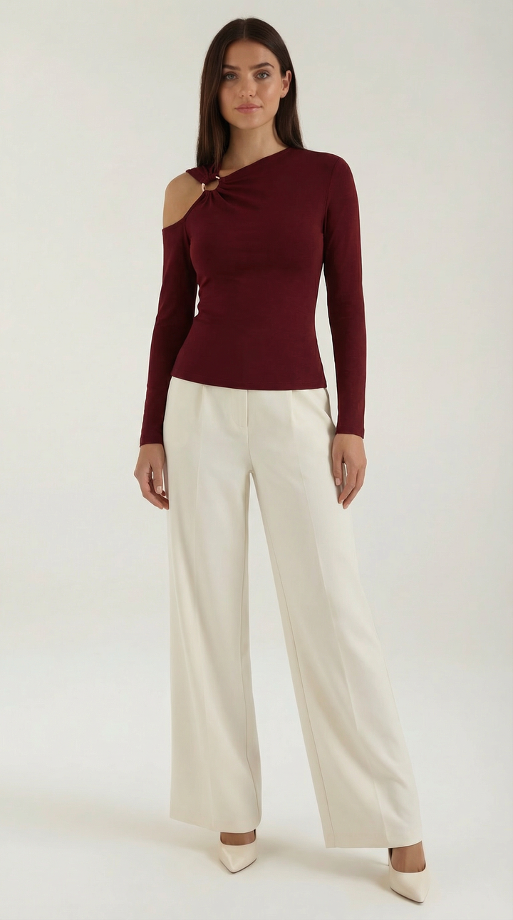Joann Asymmetrische Top met Één Schouder