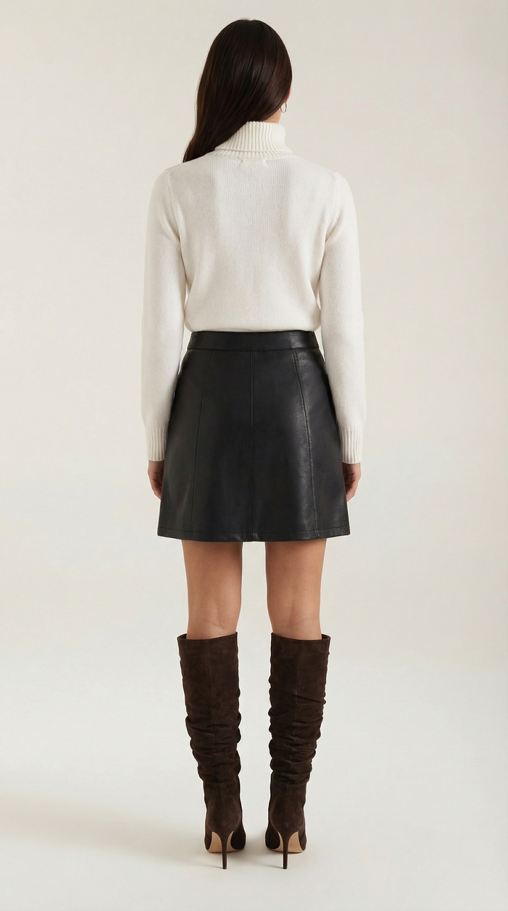 Jocelyn Vegan Leren Rok