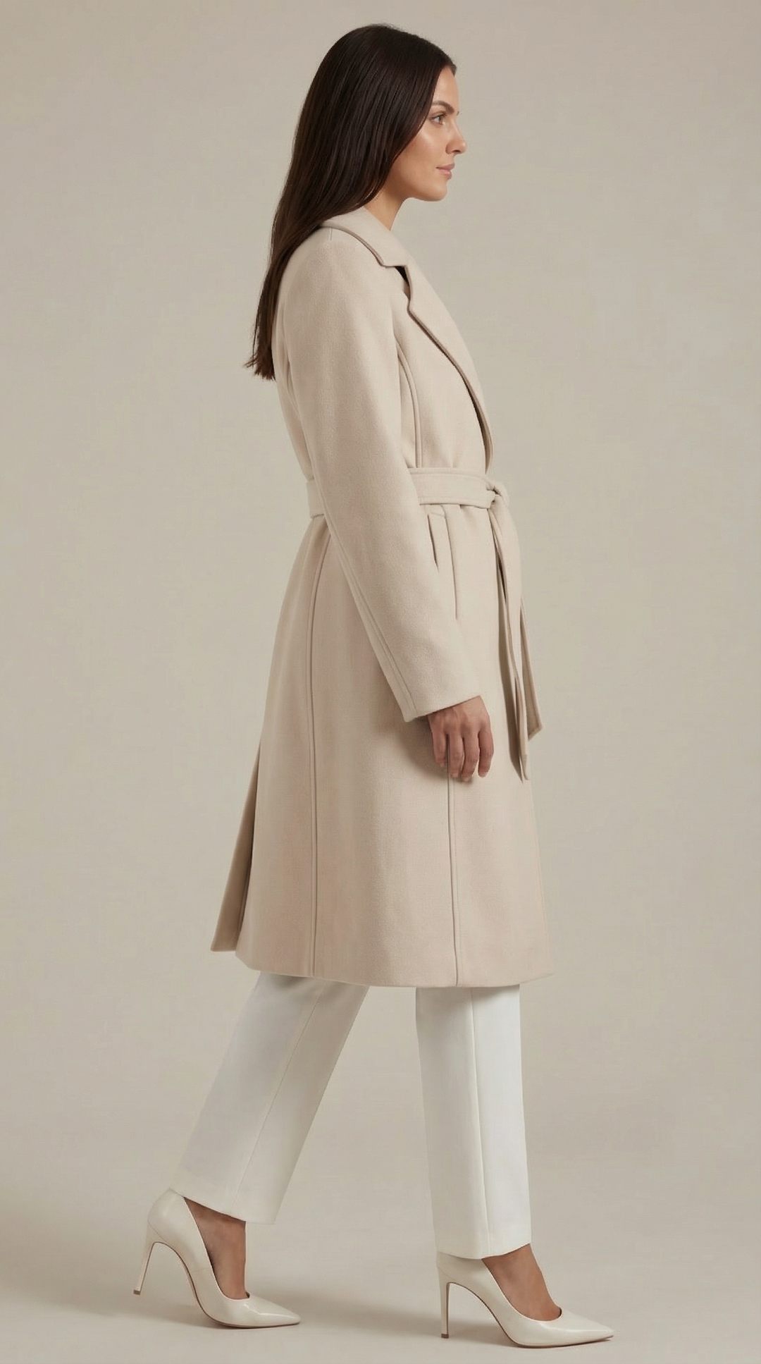 Wollen Trenchcoat Joyce met Riem