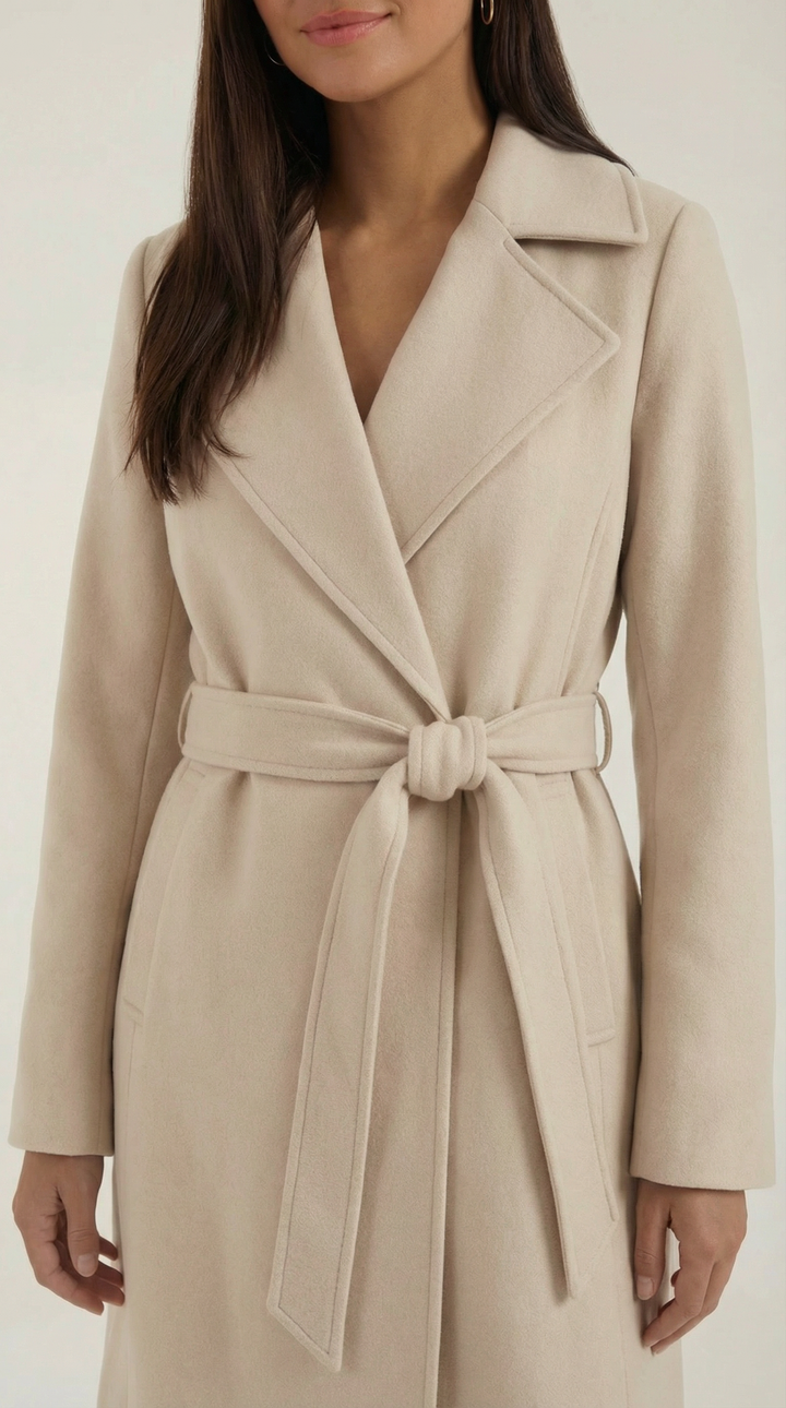 Wollen Trenchcoat Joyce met Riem