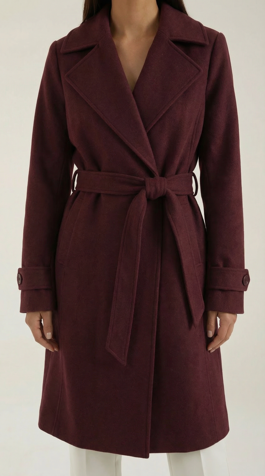 Wollen Trenchcoat Joyce met Riem