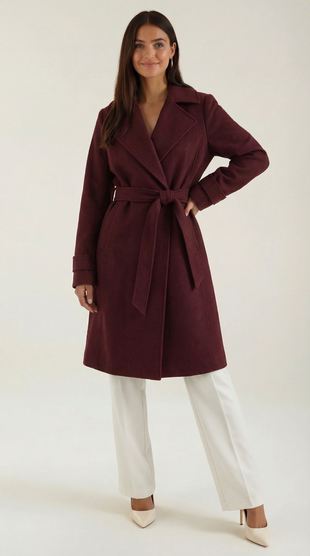 Wollen Trenchcoat Joyce met Riem