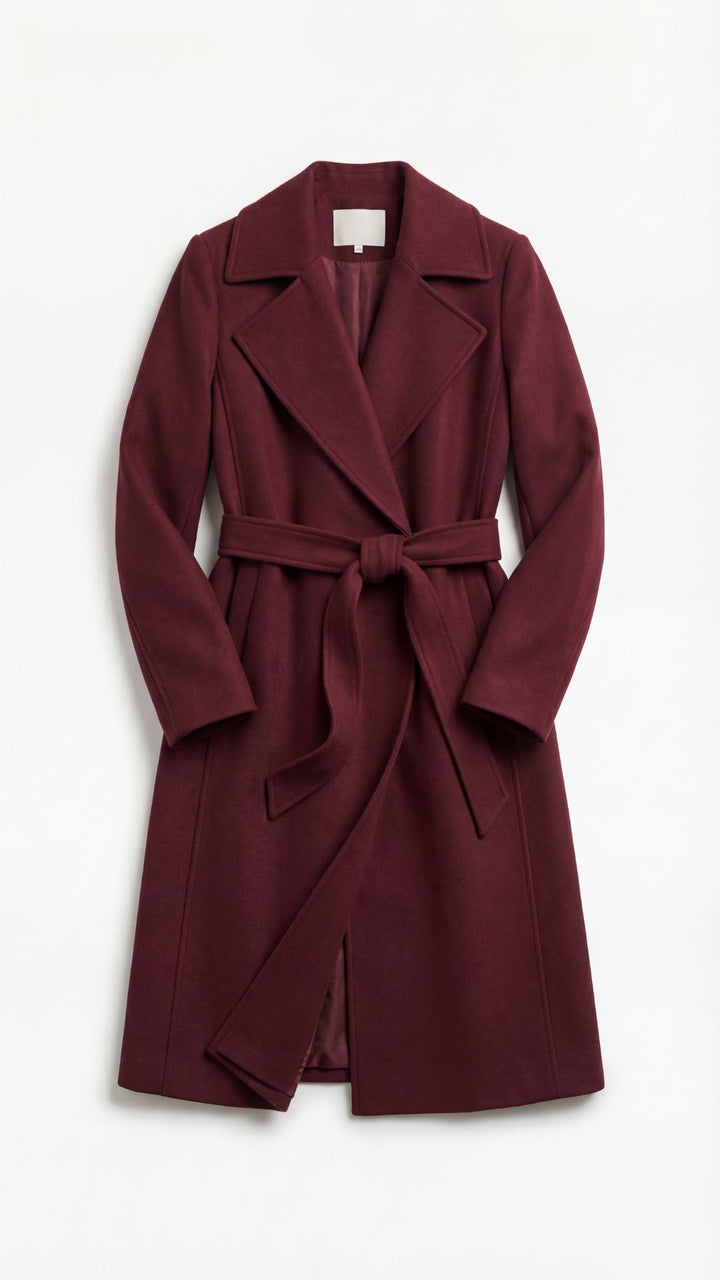 Wollen Trenchcoat Joyce met Riem