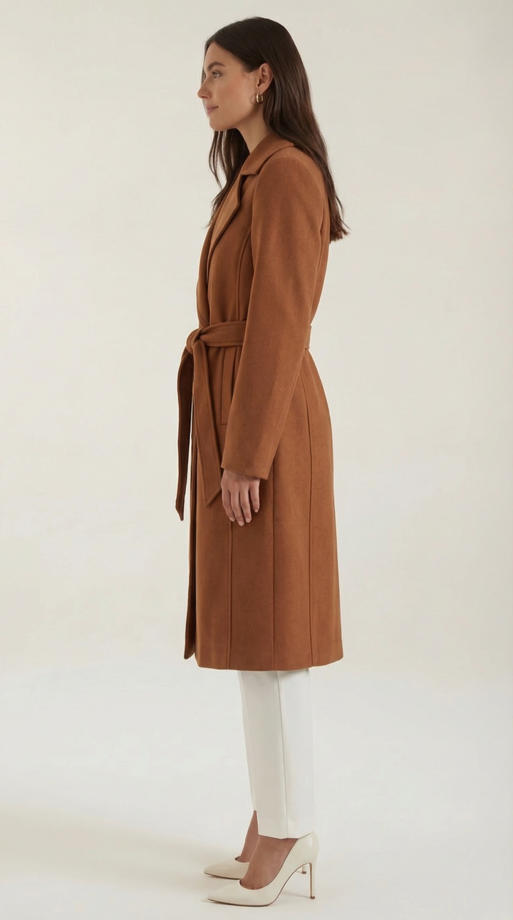 Wollen Trenchcoat Joyce met Riem
