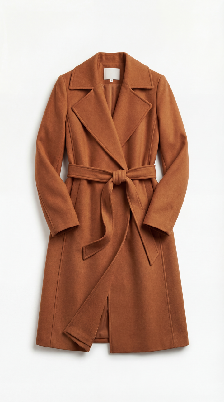 Wollen Trenchcoat Joyce met Riem