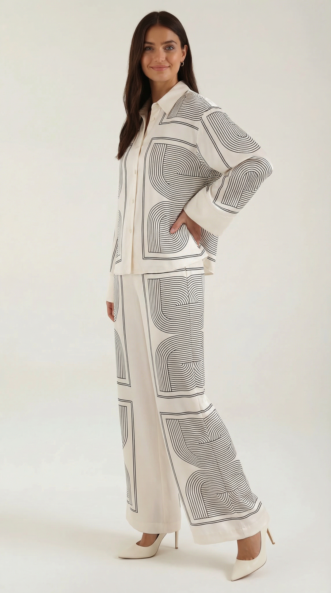 Jude Graphic Wide-Leg Broek