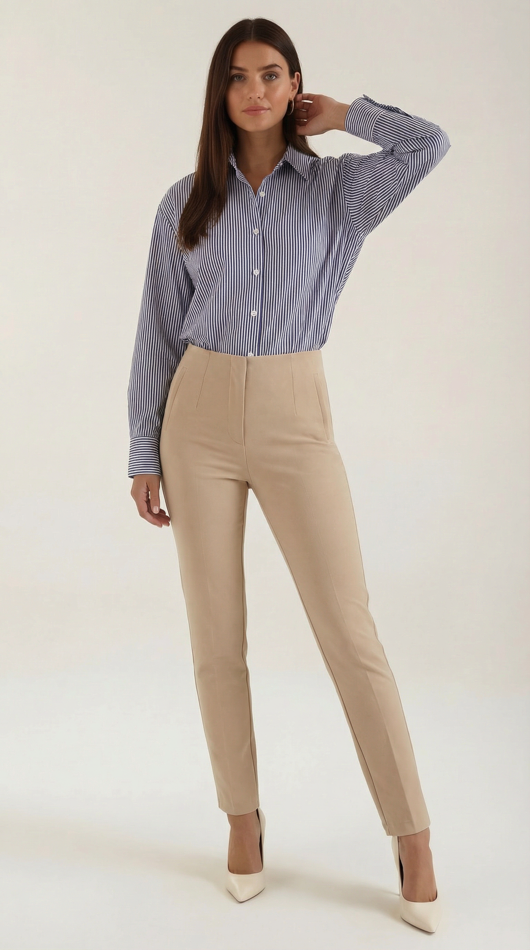 Juliana Gestreepte Lange Mouwen Blouse