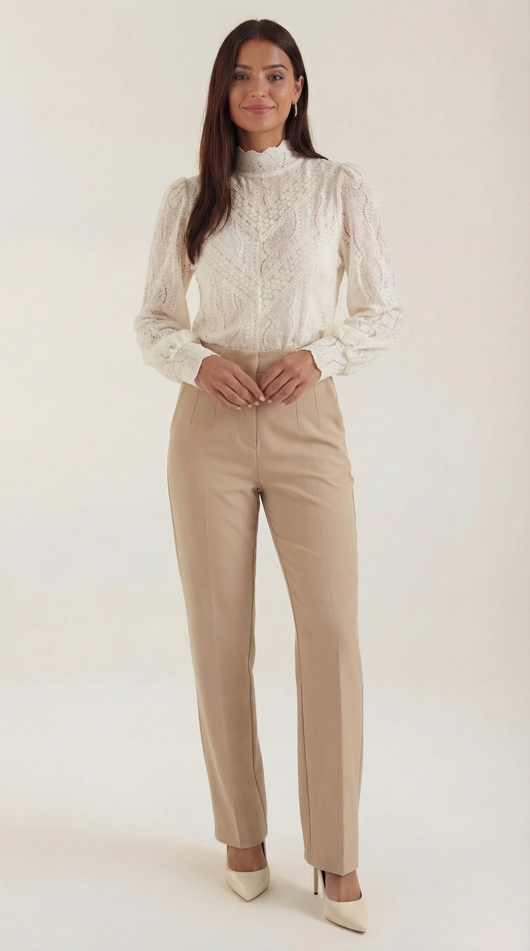Loretta Gestructureerde Lange Mouwen Blouse