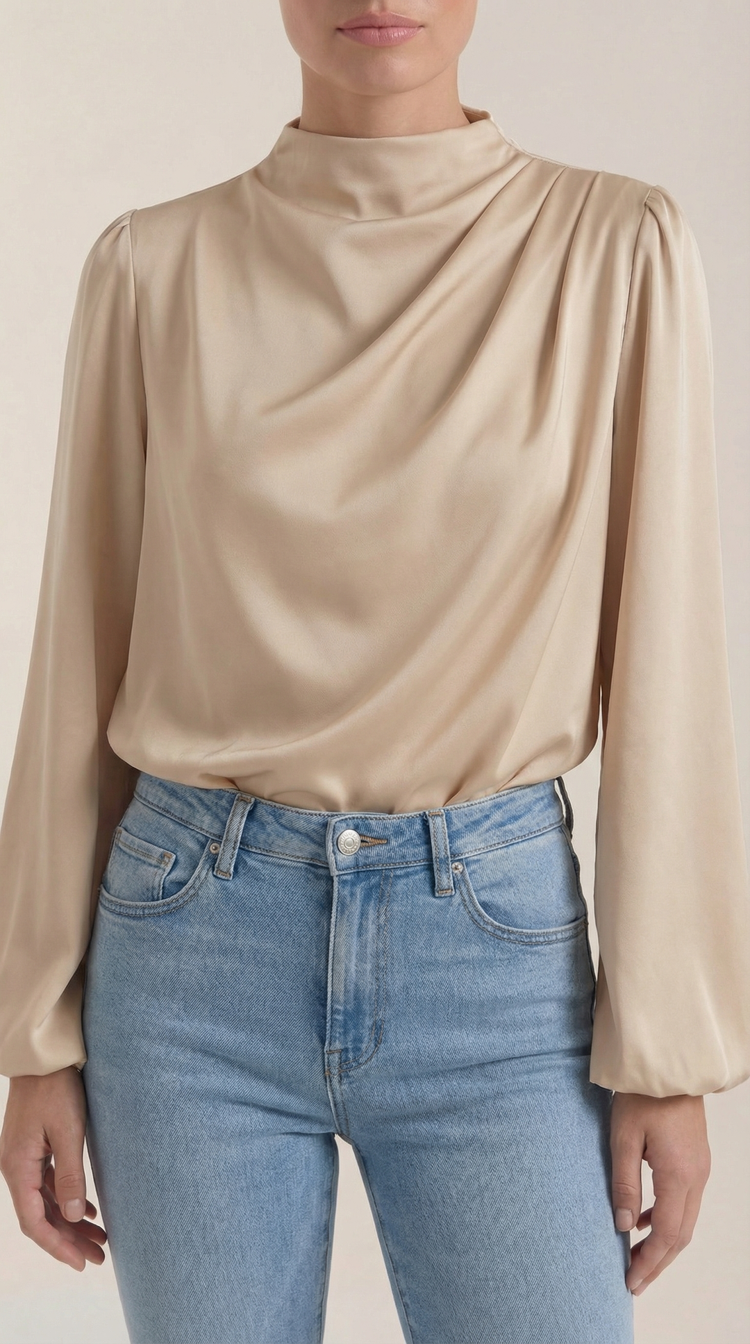 Marcia Draped Lange Mouwen Blouse