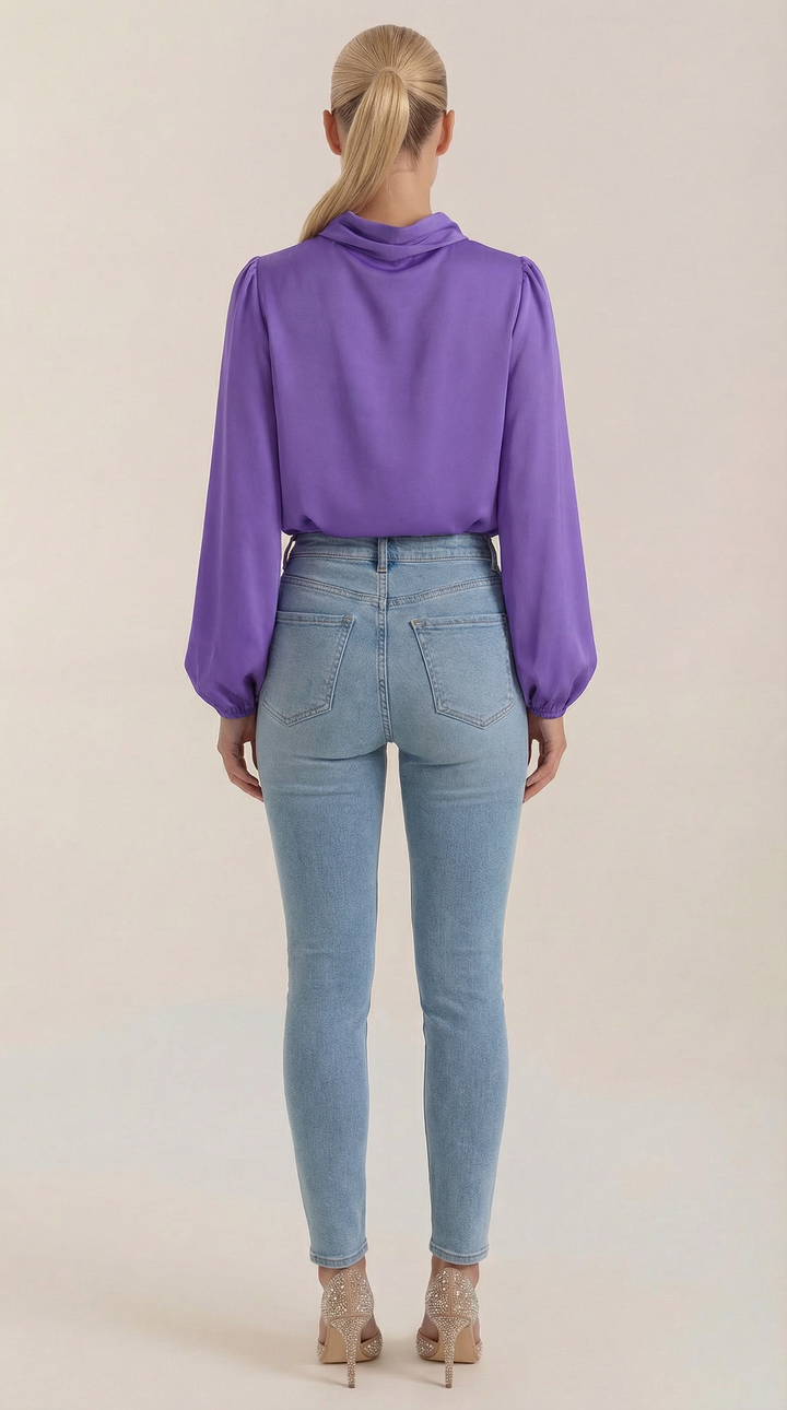 Marcia Draped Lange Mouwen Blouse