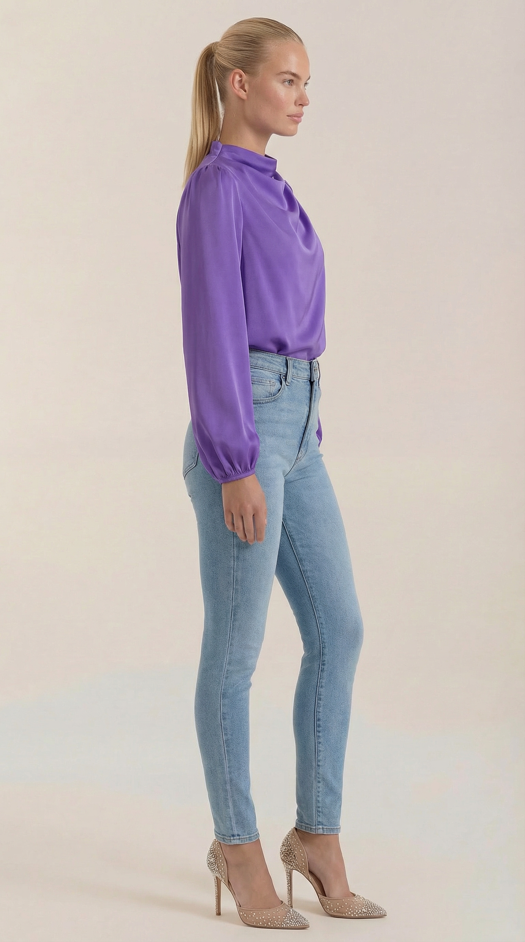 Marcia Draped Lange Mouwen Blouse