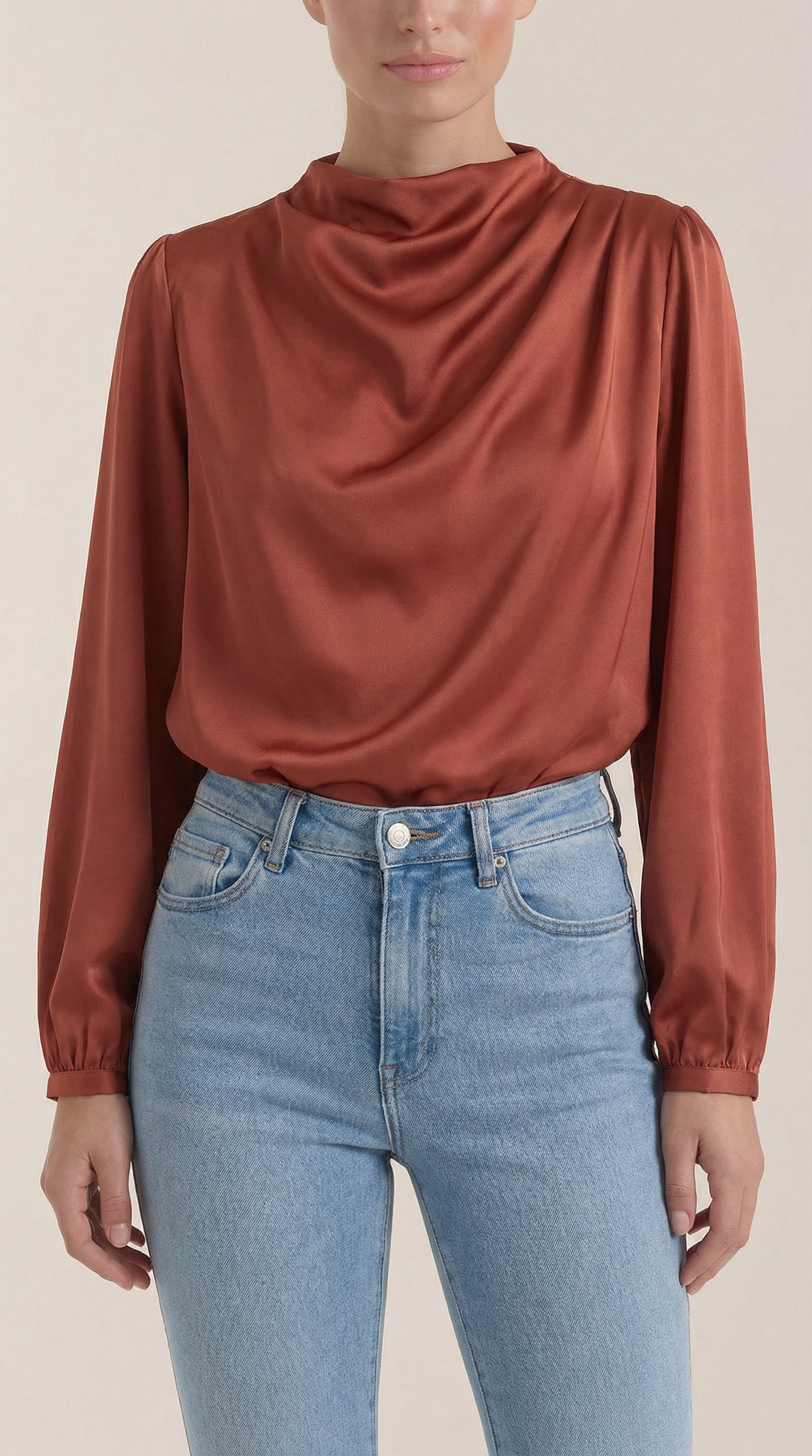 Marcia Draped Lange Mouwen Blouse