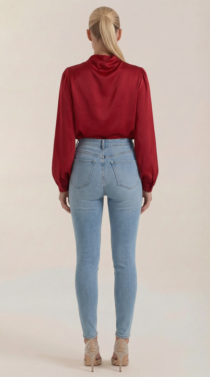 Marcia Draped Lange Mouwen Blouse