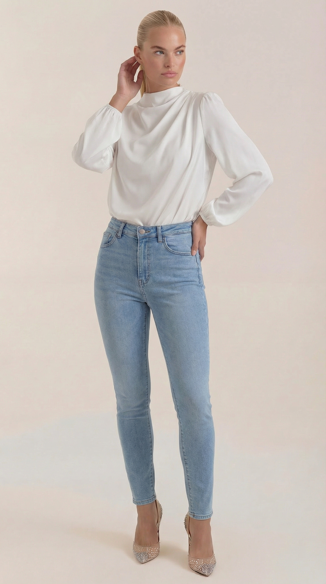 Marcia Draped Lange Mouwen Blouse